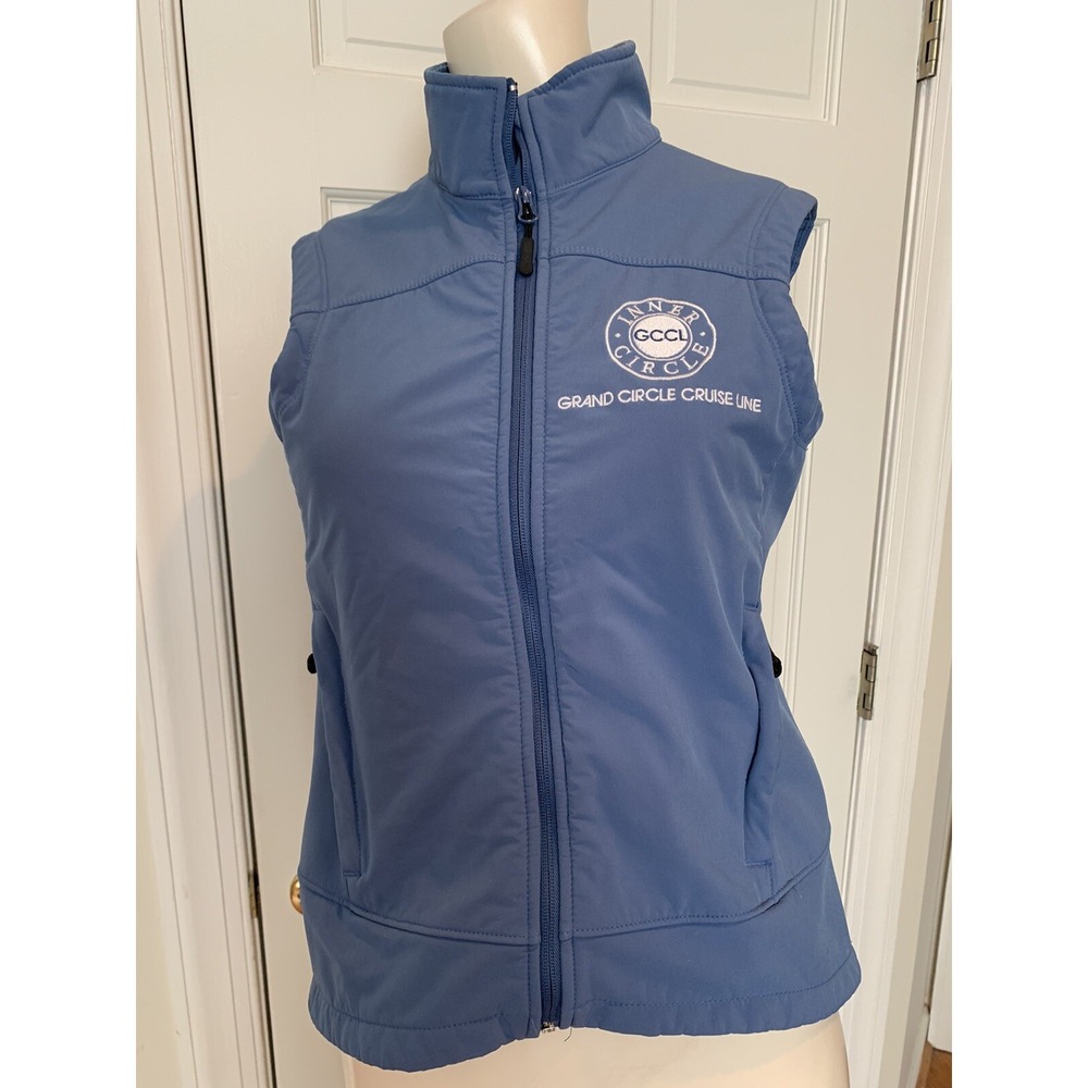 Inner Circle Grand Circle Cruise Line Blue Zippered Blue Vest Size S